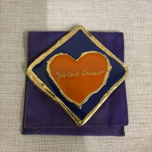 Vintage YVES SAINT LAURENT YSL HEART COMPACT MIRROR - Picture 1 of 7
