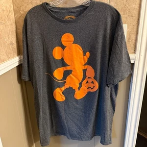 Disney Mickey Mouse Halloween T-Shirt grau orange XL Herren Grafik Tee - Bild 1 von 3