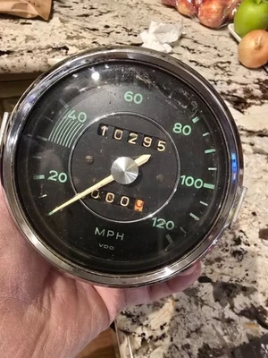 Odômetro de viagem manual Porsche 356 DZM 120mph início dos anos 60 - Imagem 1 de 4