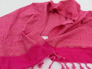JANE AUSTEN GEORGIAN PRETTY PINK & GOLDEN THREADS PAISLEY XL SCHAL HALSTUCH PASHMINA - Bild 1 von 19
