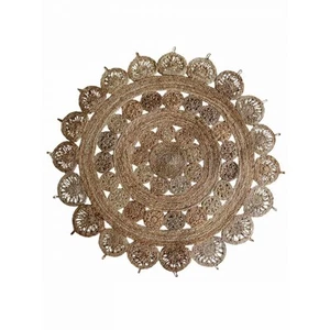 Hand Woven Jute 6 ft. 7 in. x 6 ft. 7 in. Round Eco-friendly Area Rug Oriental - - Picture 1 of 1