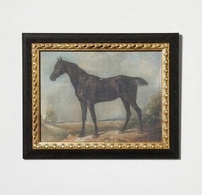 ¡NUEVO! Threshold Studio McGee - Arte de pared semental caballo negro en marco - 8" x 10" Foto 1 de 3