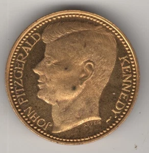 JOHN KENNEDY MEDAGLIA DORATA UNIFACE PROVA OPUS AFFER (MM.30) #MD232 - Imagen 1 de 2