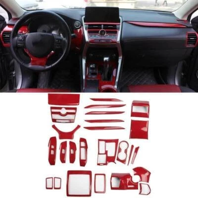 红色碳纤维腹肌内部套件保护套装饰适用于雷克萨斯 NX200t 300h 2015-21 — 第 1/4 张图片