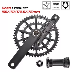 165/170/175mm Road Bike Crank Arm 50-34 T 53-39 T Chainring Crankset with BB - Picture 1 of 27
