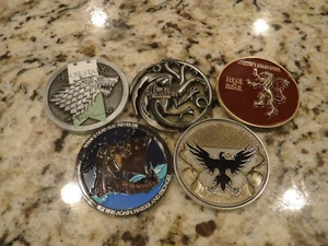 Moneda de Juego de Tronos Las Noches Reloj George R R Martin-ficha de póquer Marcador de golf - Imagen 1 de 27