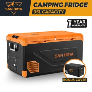 San Hima 95L Portable Camping Fridge Freezer Dual Zone + Insulated Cover - Picture 1 of 10