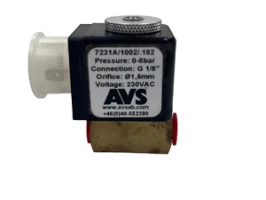 AVS 7231A/1002/182 3/2 NC G1/8 Direct Acting Air Solenoid Valve 230V AC 0-8 bar - Picture 1 of 3