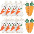  20 Pcs Chinese Zodiac Charms White Choker Jade Rabbit Carrot Pendant