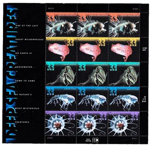 US Stamps Full Pane Of 15, Deep Sea Creatures, #3439-43 MNH Lot: 1135 - Picture 1 of 1