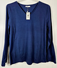 H2H Women's Size 3XL Dark Blue Shirt Top Long Sleeve V-Neck