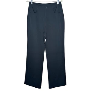 Princess Polly NWT Lulu Pants Wide Leg Trousers Black Size 6 Office Preppy Chic - Picture 1 of 8