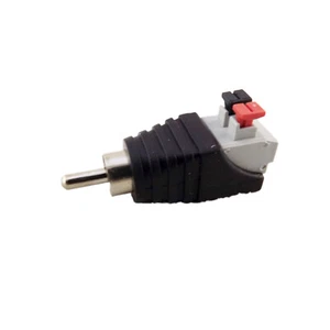 RCA Male Push-in Type Spring Screwless Terminal Quick Connector for CCTV Camera - Picture 1 of 6
