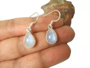 Teardrop MOONSTONE Sterling Silver 925 Gemstone Earrings - Picture 1 of 5