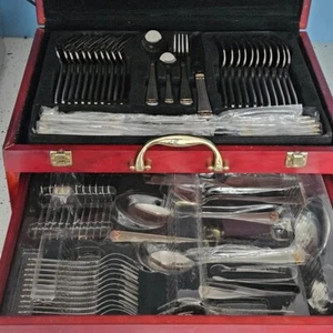 Varaguen cutlery set 72 Pieces 18/10 23carat gold-plated stainless steel -WB7 - Picture 1 of 18