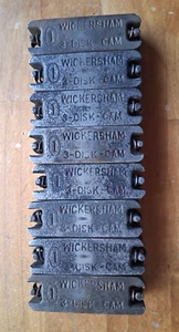 Lot 8 Vintage Letterpress Wickersham 2" 3 Disk Cam Quoins No. 1~~Lot Q2 - Picture 1 of 4