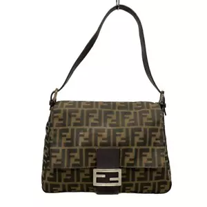 Auth FENDI Mama Bucket - Brown Black Jacquard Leather Shoulder Bag - Picture 1 of 20