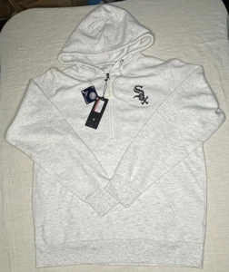 Sudadera con capucha Antigua para hombre White Sox media cremallera gris grande - Imagen 1 de 3