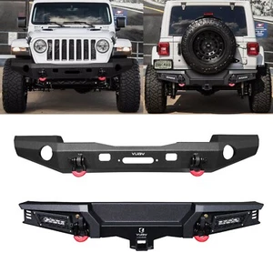 Fits 2018-2025 Jeep Wrangler JL/JLU Steel Front/Rear Bumper with Winch Plate - Picture 1 of 11