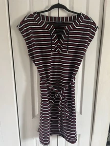 Tommy Hilfiger Striped Red/white /blue Sleeves Dress women's size medium NWOT - Picture 1 of 6