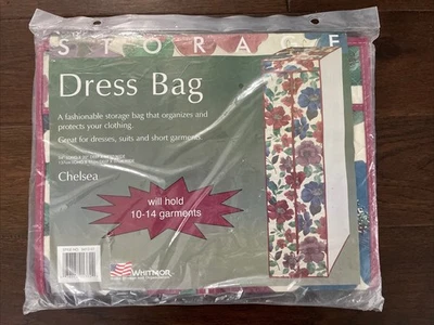*VINTAGE* Bolsa de Vestir de Almacenamiento Whitmor "Chelsea" Tiene Capacidad para 10-14 Prendas - NUEVA Foto 1 de 4