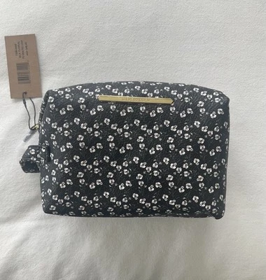 Bolso de Maquillaje Cosmético Steve Madden Cremallera Negro Flor Acolchado Talla Grande Foto 1 de 4