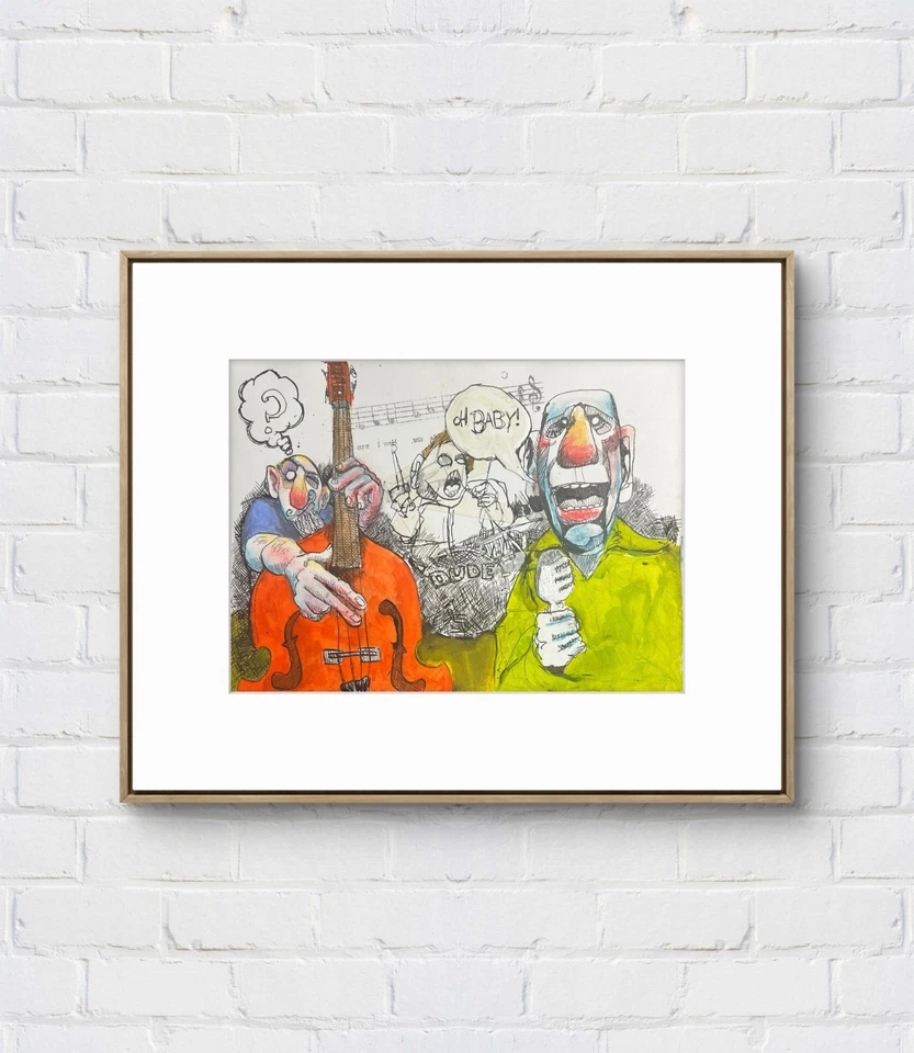 Faris Art: What Note: 10x14: Neoexpresionismo único de papel Foto 1 de 4