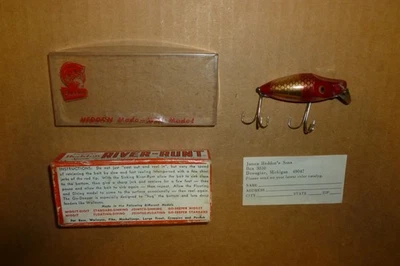 HEDDON FF 9010 GR MIDGET RIVER RUNT LURE FISH FLASH GOLD & BLACK IN BOX & PAPER - Image 1 of 4