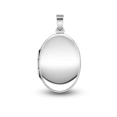 Medaillon Amulett 925 Silber Halskette Bildermedaillon Kette Foto Anhänger oval - Bild 1 von 4