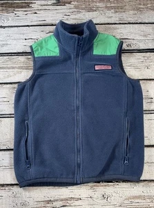 Vineyard Vines Fleece Vest Boy’s 12-14 Medium Outdoor Sleeveless Blue Full Zip - Picture 1 of 3