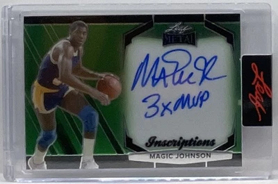 2024 Hoja Metal Magic Johnson Verde Inscripciones Prismáticas Autógrafo Automático #/150 Foto 1 de 3