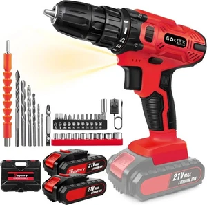 Juego de Taladro Inalámbrico 21V con Batería 42Nm Par 2 Velocidades Martillo Taladro Destornillador - Imagen 1 de 9