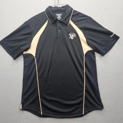 Camisa Polo Reebok Para Hombre Talla Pequeña Negra Tostada Pittsburgh Penguins Manga Corta Foto 1 de 4