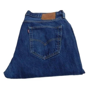 Levi Lot 501 Straight Jeans Big E Blue Waist 36 Leg 30 W36 L30 Button Fly Q5855 - Picture 1 of 9