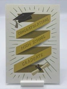 Hallmark Unused High School Graduation Greeting Card Diploma Hat Proud Good Luck - Picture 1 of 4