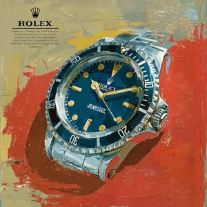 ⌚ Rolex Watch Art 🖼️ | 24x24"| Museum Giclée Print 🎨 | ✍️ 1/25 | COA 🧾 | Y90 - Picture 1 of 7