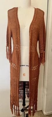 Cárdigan Sky & Sparrow Mujer Talla Pequeña/Mediana Flecos Óxido Crochet Punto Abierto Foto 1 de 4