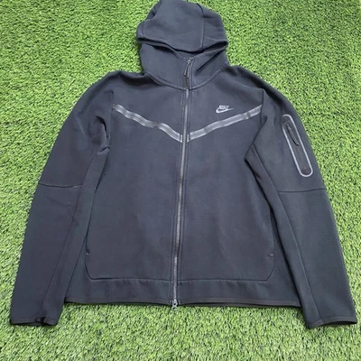 Nike Tech Fleece Windrunner Men’s Large Black Full Zip Jacket Pockets CU4489-010 - Image 1 of 4