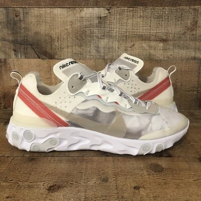 Nike React Element 87 Mens Size 15 Running Sneakers Light Bone White AQ1090-100 - Image 1 of 4