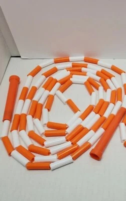 Cuerda de salto Champion Sports con cuentas de plástico de 10' - 10 pies de largo - naranja y blanco  Foto 1 de 2