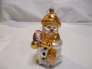 TENNESSEE FREIWILLIGE SCHNEEMANN GLAS ORNAMENT MUNDGEBLASEN MIT BOX NEUWERTIG - Bild 1 von 13