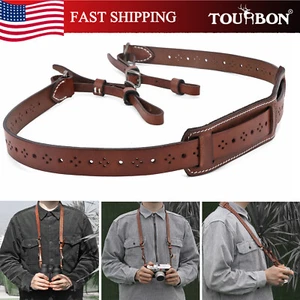 TOURBON Handmake Camera Neck Padded Carry Strap Harness Binoculars Shoulder Belt - Picture 1 of 24