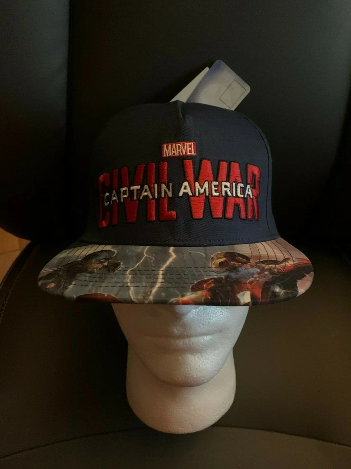 Marvel Civil War Captain America Iron Man Snapback Baseball Hat Cap Adult