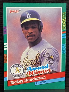 1991 Donruss Baseball Card #761 Rickey Henderson AL MVP SR