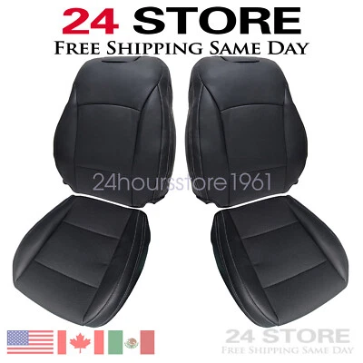 For 2015-2019 Subaru Outback Front Both Side Perforated Leather Black Seat Cover Foto 1 de 4