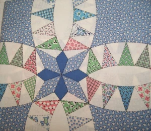 3Yd 4" Aunt Grace Judie Rothermel Blue Pickle Dish 42" Quilt Fabric - Picture 1 of 1