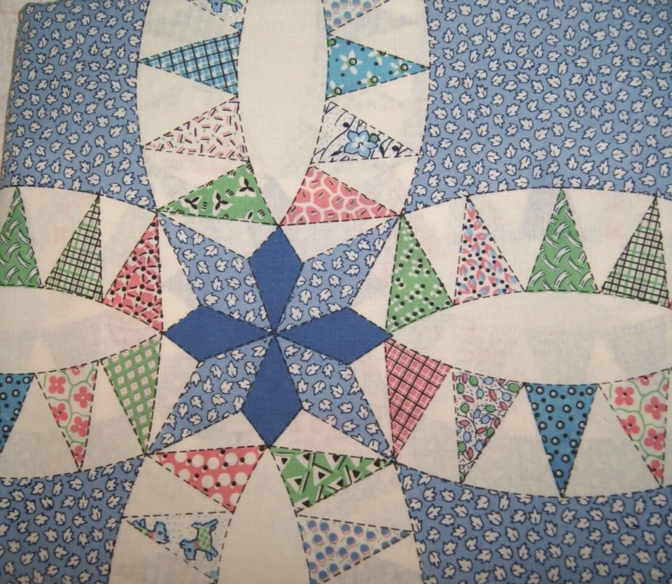 3Yd 4"    Aunt Grace Judie Rothermel Blue Pickle Dish 42" Quilt Fabric - Image 1 of 1