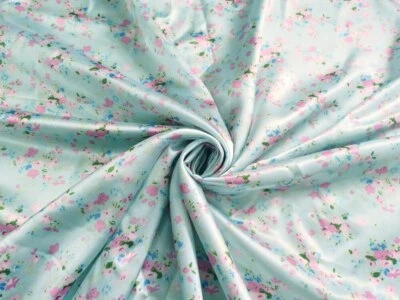 1yard X 1.48meter Soft Retro Floral Satin Fabric For Scarf Lining Shirt Gown Diy - Image 1 of 4