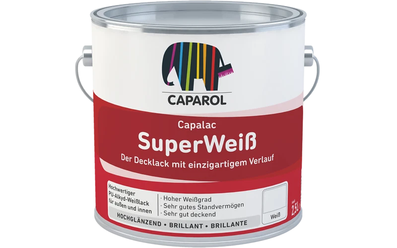 2,5 ltr Caparol Capalac SuperWeiß hochglänzend, aromatenfrei  - Bild 1 von 1