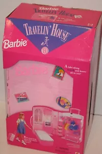 1995 Set da gioco vintage Mattel Barbie da viaggio casa bagagli nuovo scatola aperta - Foto 1 di 24